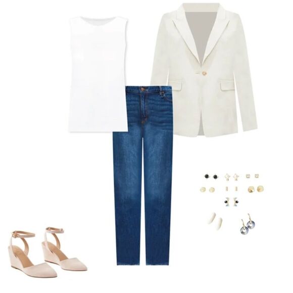 LOFT 14/32 Vintage Dark Blue Wash The Straight Crop Distressed Jeans - Picture 16 of 16